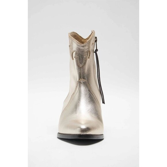 Free People New Frontier Western Boots in Gold 38.5 with Box Womens Bootie - Picture 2 of 16